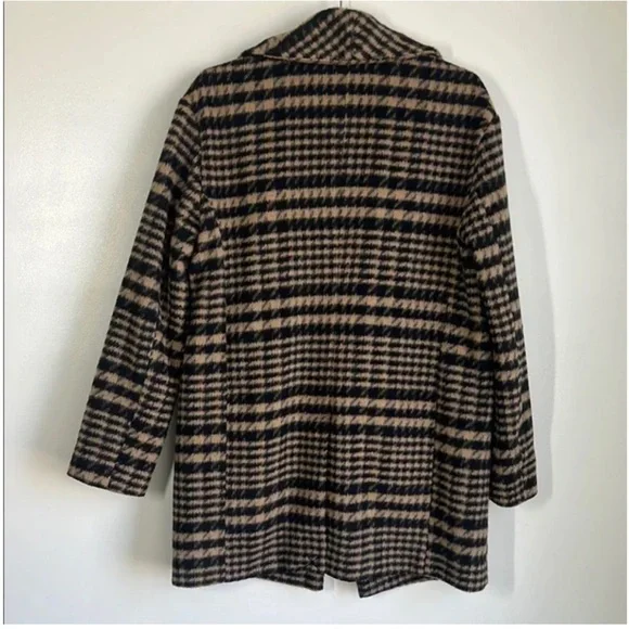 NWOT Anthropologie Avec Les Filles Houndstooth Plaid Wool Blend Coat Jacket M - Picture 14 of 15